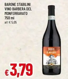 Famila Barone stabilini vino barbera del monferrarato offerta