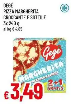 Famila Gegé pizza margherita croccante e sottile offerta