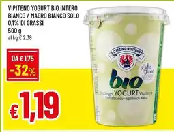 Famila Vipiteno yogurt bio intero bianco / magro bianco solo 0,1% di grassi offerta