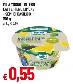 Famila Mila yogurt intero latte fieno limone - semi di basilico offerta