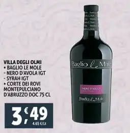 Deco Supermercati Villa degli olmi baglio le mole - nero d'avola igt - syrah igt offerta