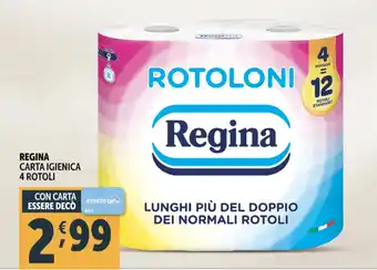 Deco Supermercati Regina carta igienica 4 rotoli offerta