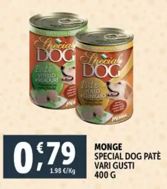 Deco Supermercati Monge special dog patè vari gusti offerta