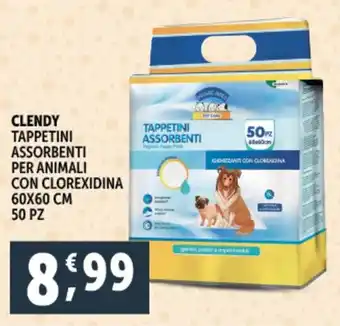 Deco Supermercati Clendy tappetini assorbenti per animali con clorexidina offerta