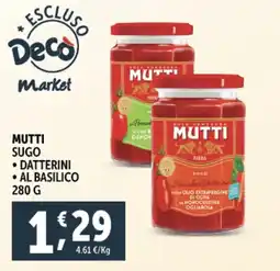 Deco Supermercati Mutti sugo datterini al basilico offerta