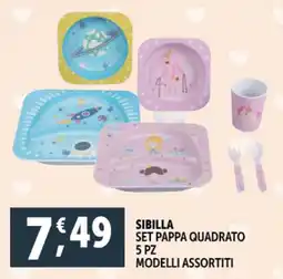 Deco Supermercati Sibilla set pappa quadrato offerta