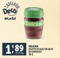 Deco Supermercati Delicius filetti di alici in olio di girasole offerta