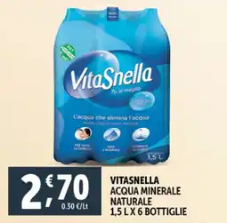 Deco Supermercati Vitasnella acqua minerale naturale offerta