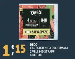 Deco Supermercati Decò carta igienica profumata offerta