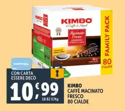 Deco Supermercati Kimbo caffè macinato fresco 80 cialde offerta