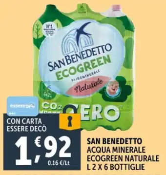 Deco Supermercati San benedetto acqua minerale ecogreen naturale offerta