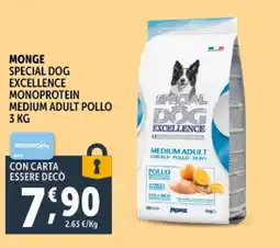 Deco Supermercati Monge special dog excellence monoprotein medium adult pollo offerta