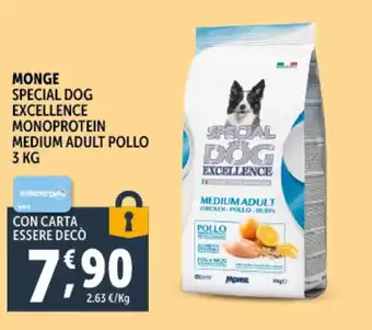 Deco Supermercati Monge special dog excellence monoprotein medium adult pollo offerta