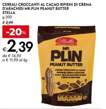 Bennet Cereali croccanti al cacao ripieni di crema d'arachidi mr.plin peanut butter STELLA offerta