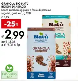 Bennet Granola bio natù RIGONI DI ASIAGO offerta