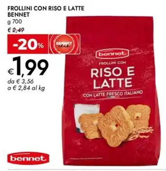 Bennet Frollini con riso e latte BENNET offerta