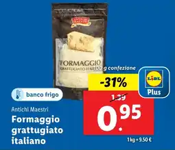 Lidl Antichi Maestri Formaggio grattugiato italiano offerta