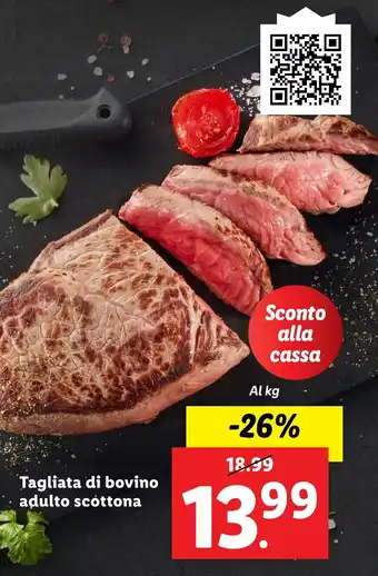 Lidl Tagliata di bovino adulto scottona offerta