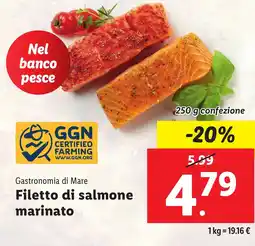 Lidl Gastronomia di Mare Filetto di salmone marinato offerta