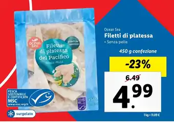 Lidl Ocean Sea Filetti di platessa offerta