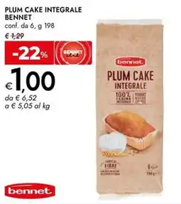 Bennet Plum cake integrale BENNET offerta