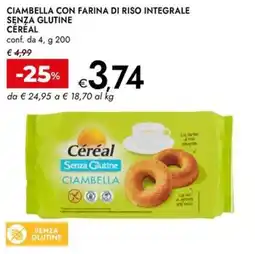 Bennet Ciambella con farina di riso integrale senza glutine CÉRÉAL offerta