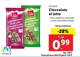 Lidl Fin Carré Cioccolato al latte offerta