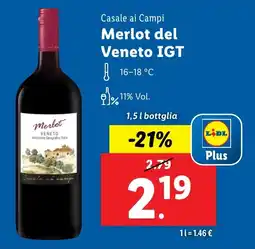 Lidl Casale ai Campi Merlot del Veneto IGT offerta