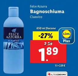 Lidl Felce Azzurra Bagnoschiuma offerta