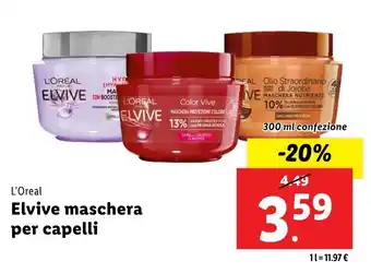 Lidl L'Oreal Elvive maschera per capelli offerta