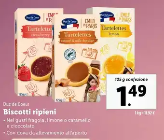 Lidl Duc de Coeur Biscotti ripieni offerta