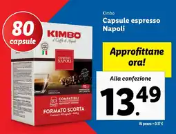 Lidl Kimbo Capsule espresso Napoli offerta