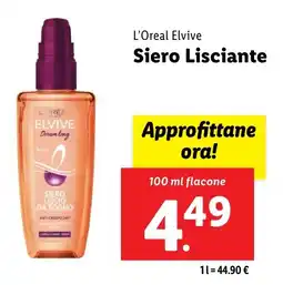 Lidl L'Oreal Elvive Siero Lisciante offerta