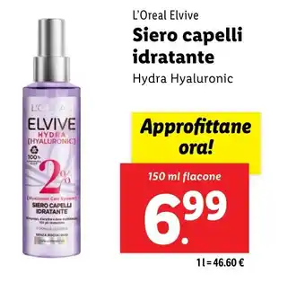 Lidl L'Oreal Elvive Siero capelli idratante offerta