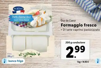 Lidl Duc de Coeur Formaggio fresco offerta