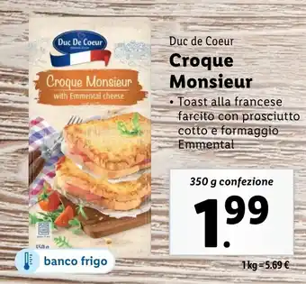 Lidl Duc de Coeur Croque Monsieur offerta