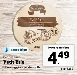 Lidl Duc de Coeur Petit Brie offerta