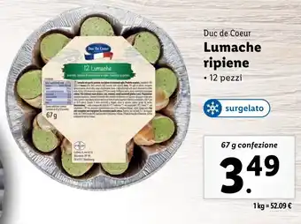 Lidl Duc de Coeur Lumache ripiene offerta