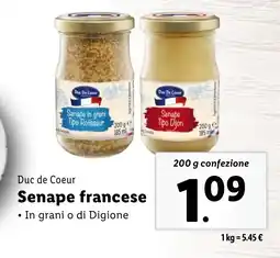 Lidl Duc de Coeur Senape francese offerta