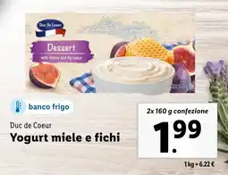 Lidl Duc de Coeur Yogurt miele e fichi offerta