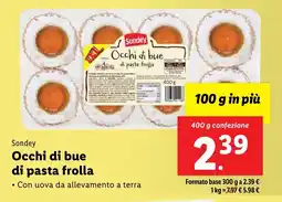 Lidl Sondey Occhi di bue di pasta frolla offerta