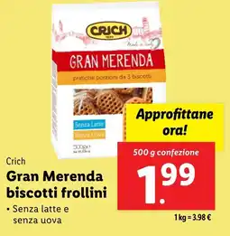 Lidl Crich Gran Merenda biscotti frollini offerta