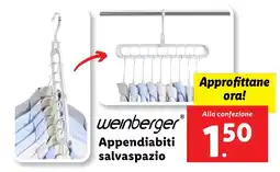 Lidl weinberger Appendiabiti salvaspazio offerta