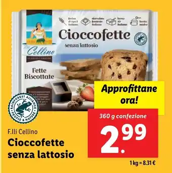 Lidl F.lli Cellino Cioccofette senza lattosio offerta