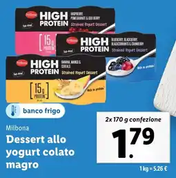 Lidl Milbona Dessert allo yogurt colato magro offerta