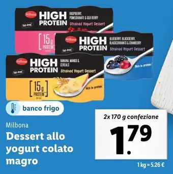 Lidl Milbona Dessert allo yogurt colato magro offerta