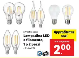 Lidl LIVARNO home Lampadina LED a filamento, 1 o 2 pezzi offerta