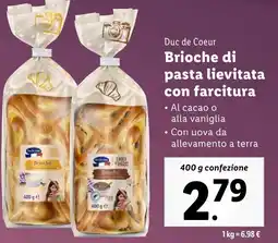 Lidl DUC DE COEUR Brioche di pasta lievitata con farcitura offerta