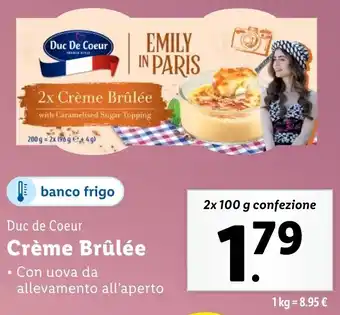 Lidl DUC DE COEUR Crème brûlée offerta