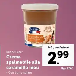 Lidl DUC DE COEUR Crema spalmabile alla caramella mou offerta